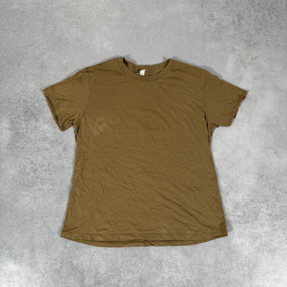 Lululemon T Shirt Brown - Size: 6